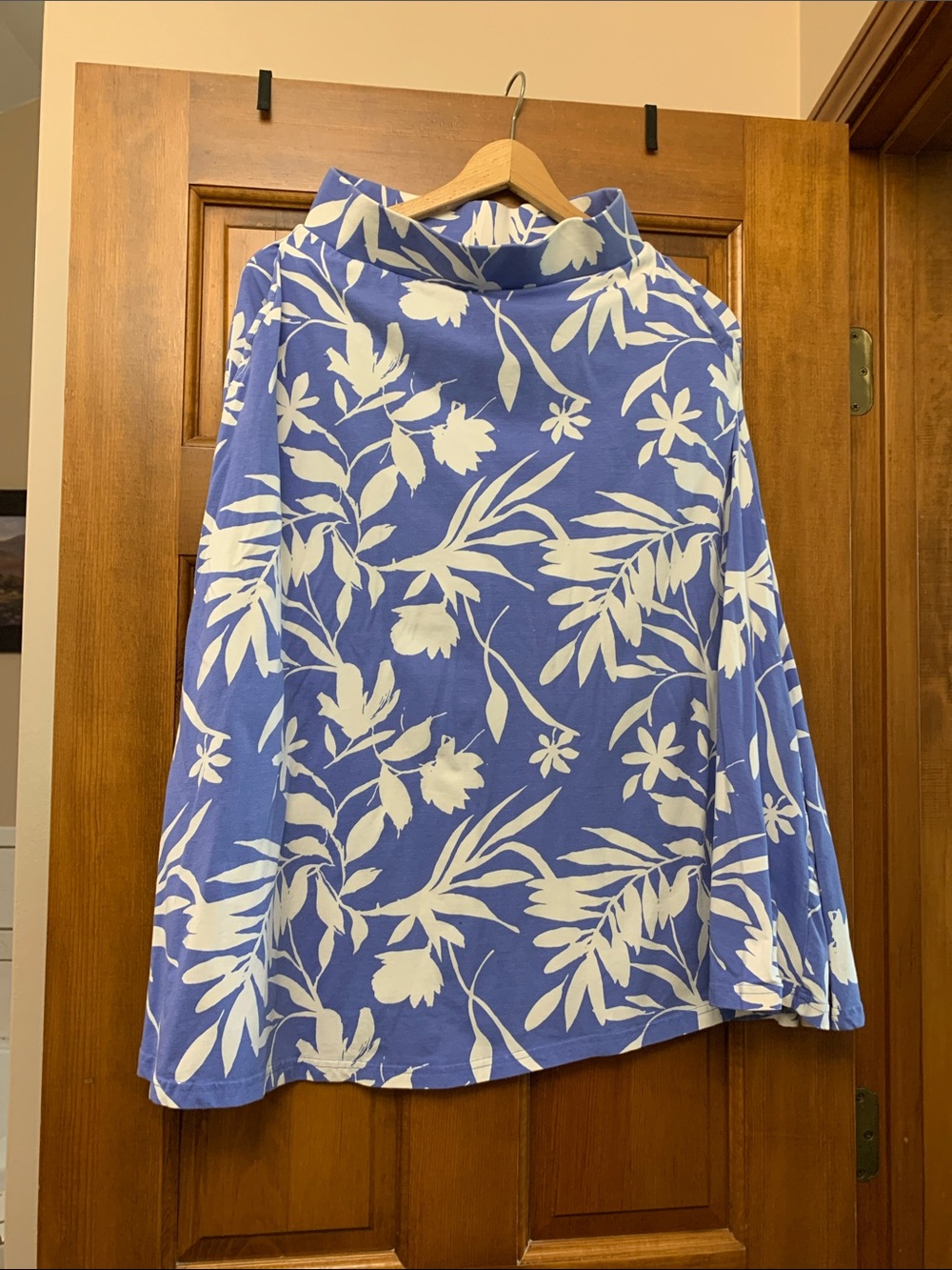 Pact Blue & White Floral A-Line Skirt